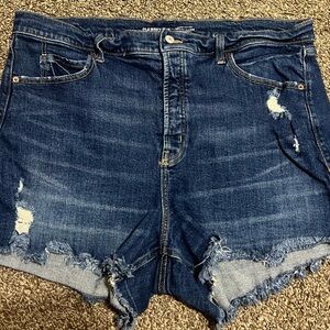 Old Navy Women's Distressed Dark Blue Jean Shorts